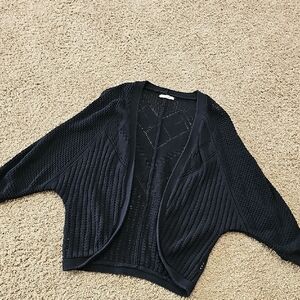 Maurices Elegant Black Open-Front Cardigan